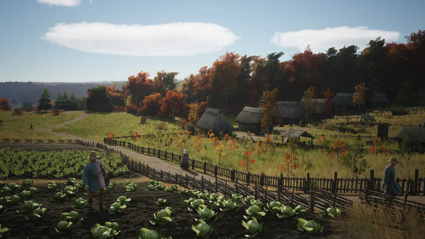 Farmland and burgage plots in autumn